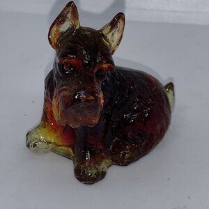 Vintage Boyd Scottie Dog Sun Glow Manganese Glass Figurine